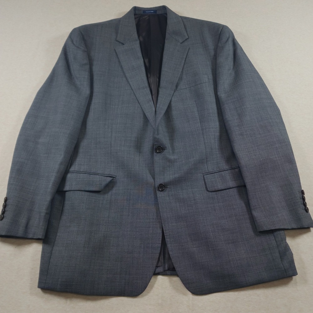 Ralph Lauren Blazer Mens 46L 46 Long Grey 100 Wool Two Button Sport Coat Jacket